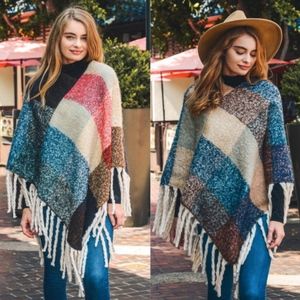 CHLOE Plaid Poncho - 2 colors